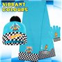 Hot Wheels Ensemble d'Accessoires d'Hiver Garçon, Bonnet, Écharpe et Gants - Cadeau Enfant