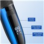 BarberBoss Tondeuse à barbe et à cheveux sans fil – Étanche avec lames en céramique, écran LED, charge rapide et peignes 8 coule