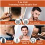 BarberBoss Tondeuse à barbe, Tondeuse à cheveux pour hommes, Kit de toilettage barbe 5 en 1 pour hommes, Ensemble de tondeuse à 