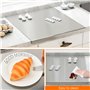 Focenat Planche a Decouper Inox 40 x 30 cm, Planche à Pétrir Inox, Protege Plan de Travail Cuisine avec bord d'arrêt, Plaque Ino