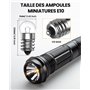 LumiGo Lot de 10 Mini Ampoules E10 2,5V 0,5A, 1W Miniature à Culot à Vis Blanc Chaude pour Expérience Physique électrique et Lam