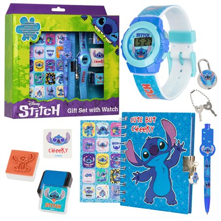 Disney Stitch Ensemble Montre Digitale et Accessoires Enfant - Cadeau Fille ou Garçon