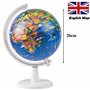 TOPGLOBE Globe de 26 cm "Mon monde" Écran graphique + Ventouses de sécurité + Cartes à broches + Supports graphiques démontables