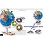 TOPGLOBE Globe de 26 cm "Mon monde" Écran graphique + Ventouses de sécurité + Cartes à broches + Supports graphiques démontables