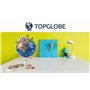 TOPGLOBE Globe de 26 cm "Mon monde" Écran graphique + Ventouses de sécurité + Cartes à broches + Supports graphiques démontables