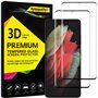 4youquality Lot de 2 protections d'écran en verre trempé pour Samsung Galaxy S21 Ultra