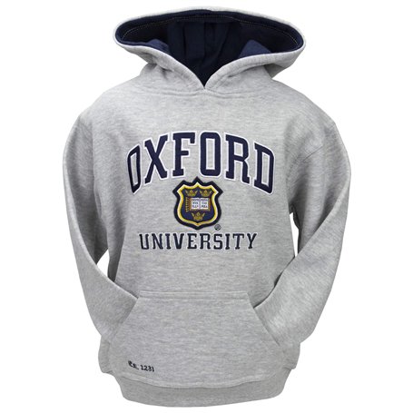 Oxford University OU129K Sweat à capuche unisexe pour enfant Gris - Gris - 9-10 ans