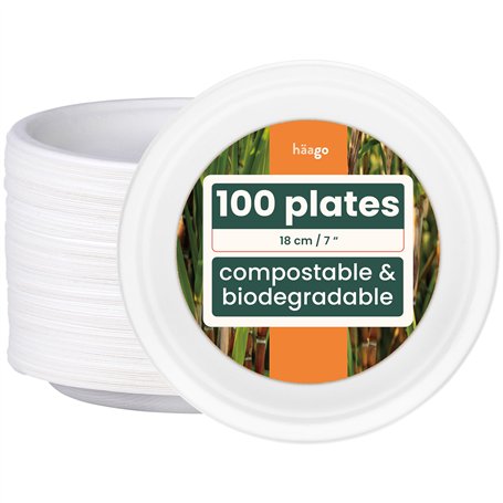 HAAGO 100 Assiettes à Dessert en Forme de Sucre D'orge - Petites Assiettes de Fête - Robustes