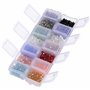 Handi Stitch Perles Verre à Facettes 4mm avec Boîte de Rangement (1400 Pièces) - 14 Couleurs - Perles pour Bijoux Adulte, Broder