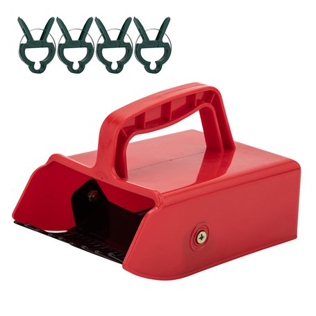 Katai - Outil de cueillette de Baies – Panier en Plastique Rouge avec Peigne métallique et poignée Ergonomique – Parfait pour cu