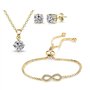 Philip Jones Ensemble d'amitié Infinity plaqué or créé avec des cristaux Zircondia®