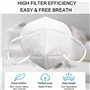 Lot de 20 masques respiratoires 5 couches FFP2 certifiés CE - Respirants et confortables - Pliables