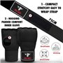 L - Paire de Gants de Boxe en Gel avec Sangles de Poignet de 75 cm – Élastiques, rembourrés, Protection du Poing pour Muay Thai,