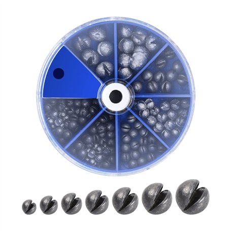 Pinsheng Boîte de Plombs de Pêche Split Shot - 106 Pièces Amovibles