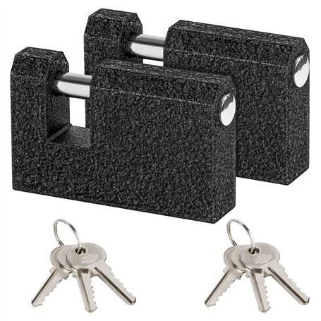 Kurtzy 2 x Lot Cadenas Robustes avec Clés - Cadenas Exterieur avec Manilles de 8 mm d’Épaisseur - Cadenas en Fonte Monobloc pour