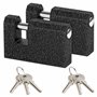 Kurtzy 2 x Lot Cadenas Robustes avec Clés - Cadenas Exterieur avec Manilles de 8 mm d’Épaisseur - Cadenas en Fonte Monobloc pour