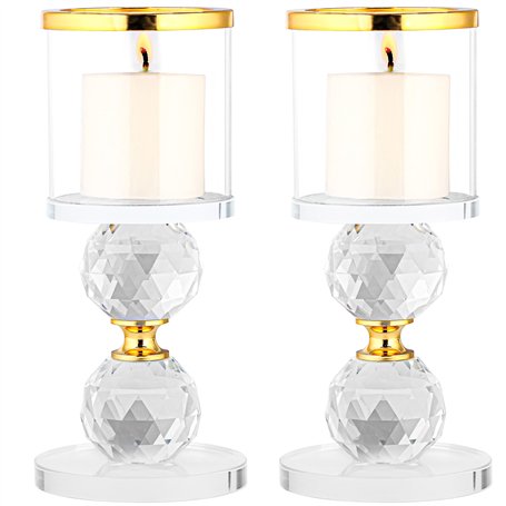 BELLE VOUS (Lot de 2 Grand Bougeoir Verre de Cristal - H15