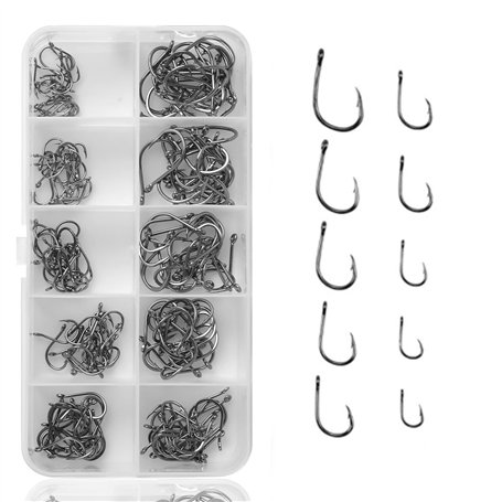 200 Pièces Crochets de Pêche