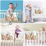 Sac Rangement pour Lit Bébé, Sac de Rangement Suspendu, Suspendu Organisateur de Couches, Rangement Suspendu Lit Bebe avec 2 Poc