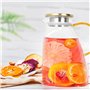 Pichet à eau 1.8L,Carafe en Verre Borosilicate avec Couvercle en Acier Inoxydable,Carafe à Eau,Carafe de Porte de Réfrigérateur 