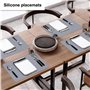 Nivofu,4 Pièces Sets de Table en Silicone,Sets de Table Lavables,Sets de Table-Imperméables Antidérapants Résistants à Chaleur,D