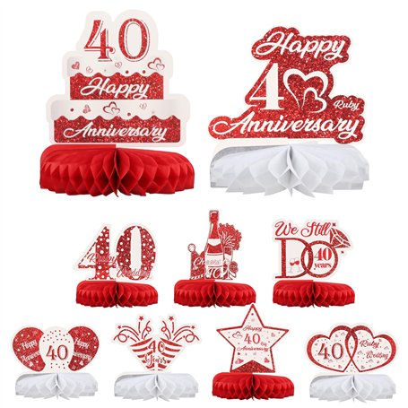 Hoxfly Centre de Table Anniversaire 40 Ans