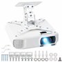 BELLE VOUS Support Plafond Videoprojecteur Universel Blanc - Supporte 23 à 35 cm & 8 kg - Support Mural Videoprojecteur en Allia
