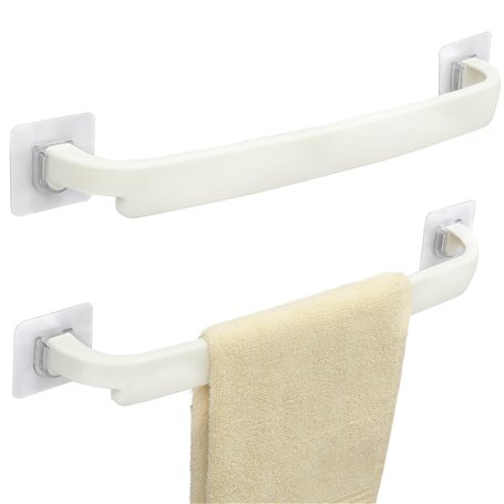 Belle Vous (Lot de 2) Support Serviette Mural en Plastique - Longueur 45 cm - Porte Serviette Adhesif Salle de Bain & Cuisine -