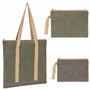 Belle Vous Lot de 3 Sacs à Fermeture Éclair Gris et Verts - Pochettes de Rangement de Différents Formats avec Poignées - Sacoche