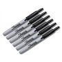 Sharpie Marqueurs permanents rétractables Pointe fine | Noir | 6 comptes