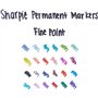 Sharpie Marqueurs permanents Pointe fine | Orange | 6 comptes