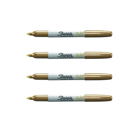 Sharpie Lot de 4 marqueurs permanents métallisés à pointe fine Doré