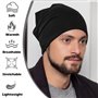 Wisebom 2 Pièces Bonnet Souple pour Homme Et Femme, Bonnet en Coton Doux Chimio, Hip-Hop Bonnet Slouch, Bonnet Jersey Léger pour