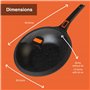 Pep Wok à induction anti-adhésif avec couvercle et poignée amovible Compatible induction Fonctionne également sur plaques de cui