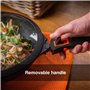 Pep Wok à induction anti-adhésif avec couvercle et poignée amovible Compatible induction Fonctionne également sur plaques de cui