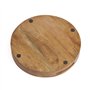Hazelton Oaks Plateau de service rond en bois avec poignées, plateau de présentation alimentaire de taille moyenne, plateau en b