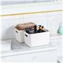 Winter Shore Grandes Panier Rangement avec Couvercle en Bambou (Lot de 4) - Boite Rangement Salle de Bain, Bureau - Grande Boite