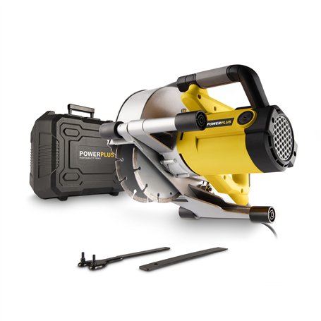 Powerplus Rainureuse Murale POWX0650 - Rainureuse à Maçonnerie de 1800 W - Fraise à Rainurer avec Lames de Scie de ø 150 mm - Ou