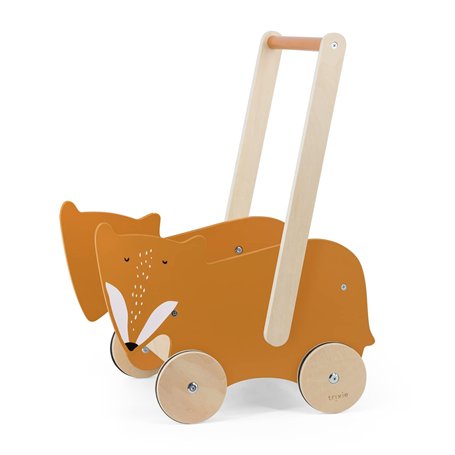 Trixie - Chariot de marche à pousser en bois certifié FSC pour enfant à parir de 18 mois - Mr. Fox (Renard)