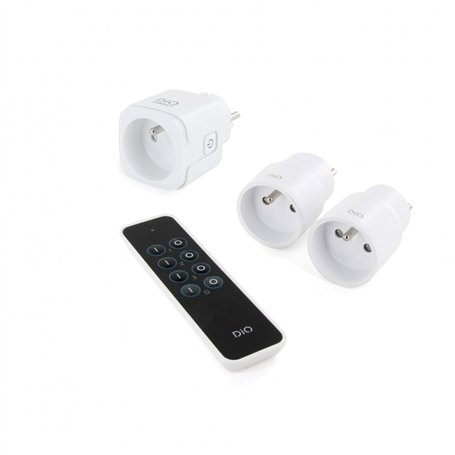Kit 2 Prises on/Off et télécommande DiO + Prise DiO Connect Power Meter - WiFi + 433 MHz