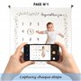 Babyfun Couverture Etape Bebe Imprimée Double Face – Tapis Mois Bebe en Français - Tapis Photo Bebe Mois - Cadeau Naissance Fill