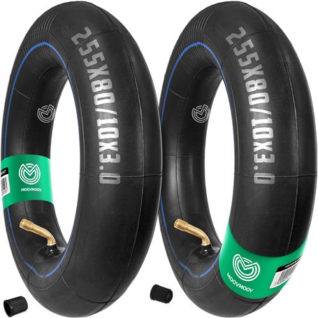 MOOVMOOV Chambres à air 255x80 (10x3) avec Valve coudée 45/90 pour Trottinette Électrique - Compatible Pneus Gonflables 10 pouce