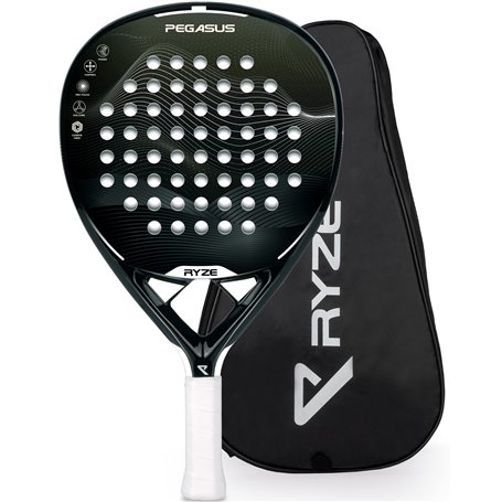 RYZE Raquette de Padel 100% Fibre de Carbone - Puissance + Contrôle Maximum - Padel Raquette avec EVA Pro Flex - Structure Légèr