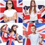 Lot de 20 feuilles de tatouages temporaires Union Jack 2022 pour 70e anniversaire de la reine, accessoires de fête du jubilé de 