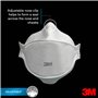 3M Aura Masque Respiratoire Jetable Contre les Particules 3M 9320D+ Aura, FFP2, sans Valve, 3/PCK