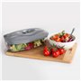 Dafi Boite Sous Vide Alimentaire SeeYoo, Lot de 5 pcs, Gris - Pompe incluse, sans BPA, Anti-fuite - Prolongation de la durée de 
