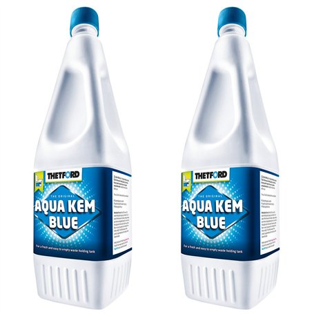 Thetford Aqua Kem Blue Lot de 2 accessoires sanitaires pour toilettes de camping 2 l