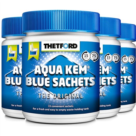 Thetford LOT 4 X Aqua KEM Blue SACHETS WC Chimique Entretien Caravane Toilettes Produit
