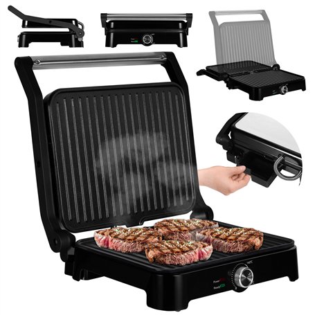 ZEEGMA GRILL CHEF BASE 2-en-1 Gril Électrique à Contact et Grille-Pain pour Panini