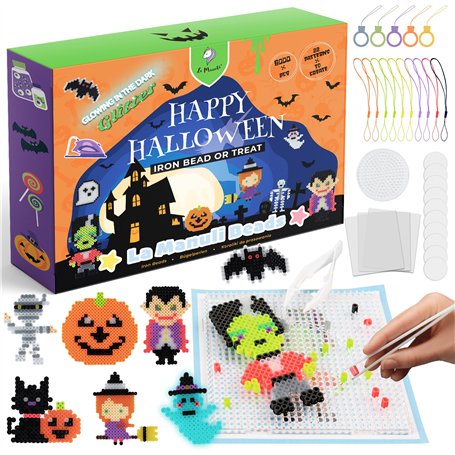 La Manuli Perles à Repasser Halloween Set 6000 pièces 5mm Fusible Perles Bricolage Enfant